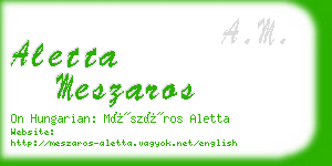 aletta meszaros business card